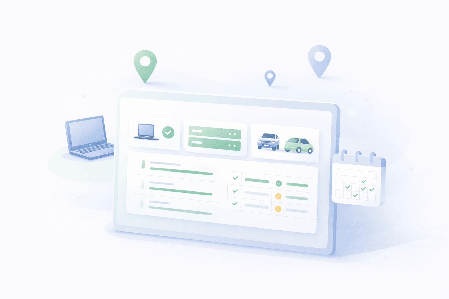 UniAsset dashboard — asset cost and maintenance overview
